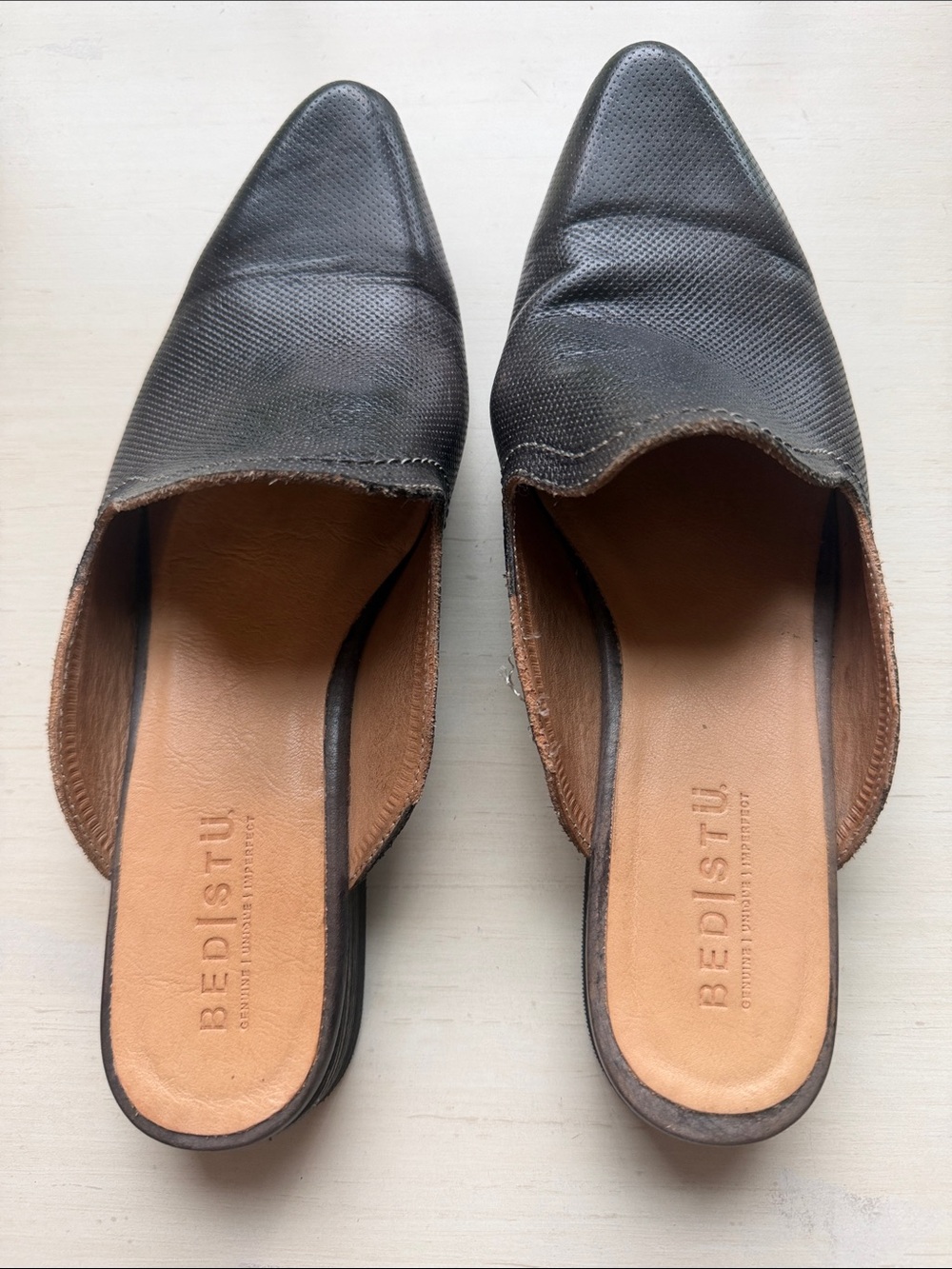 Bed Stu Black Genuine Leather Pointed Toe Mule Clogs Women’s 8.5 - Picture 3 of 10